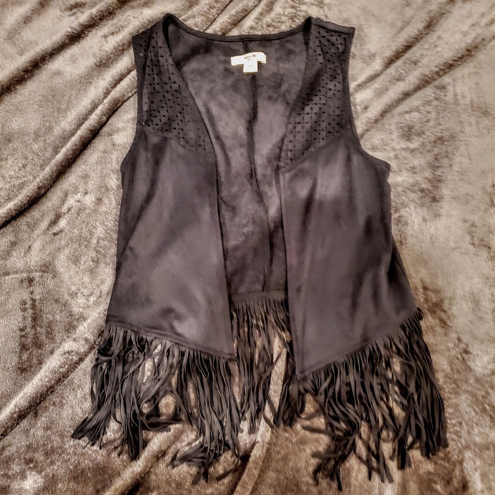 Dark Grey Leather Vest